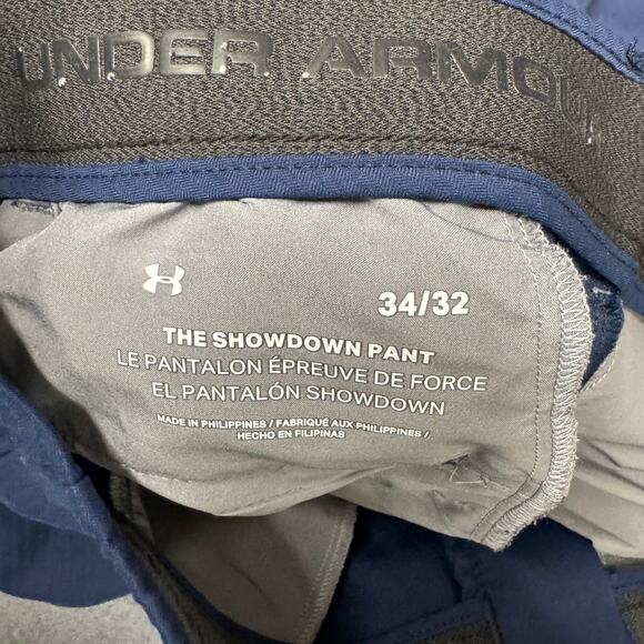 Under armour Golf Pants Mens 34x32 ACTUAL Blue UA Tapered Showdown Activewear - Picture 4 of 7